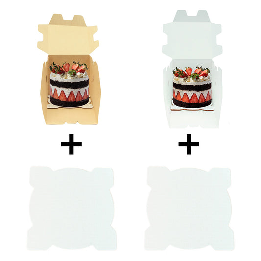 Combo caja para pastel mediana + base - alabocamx