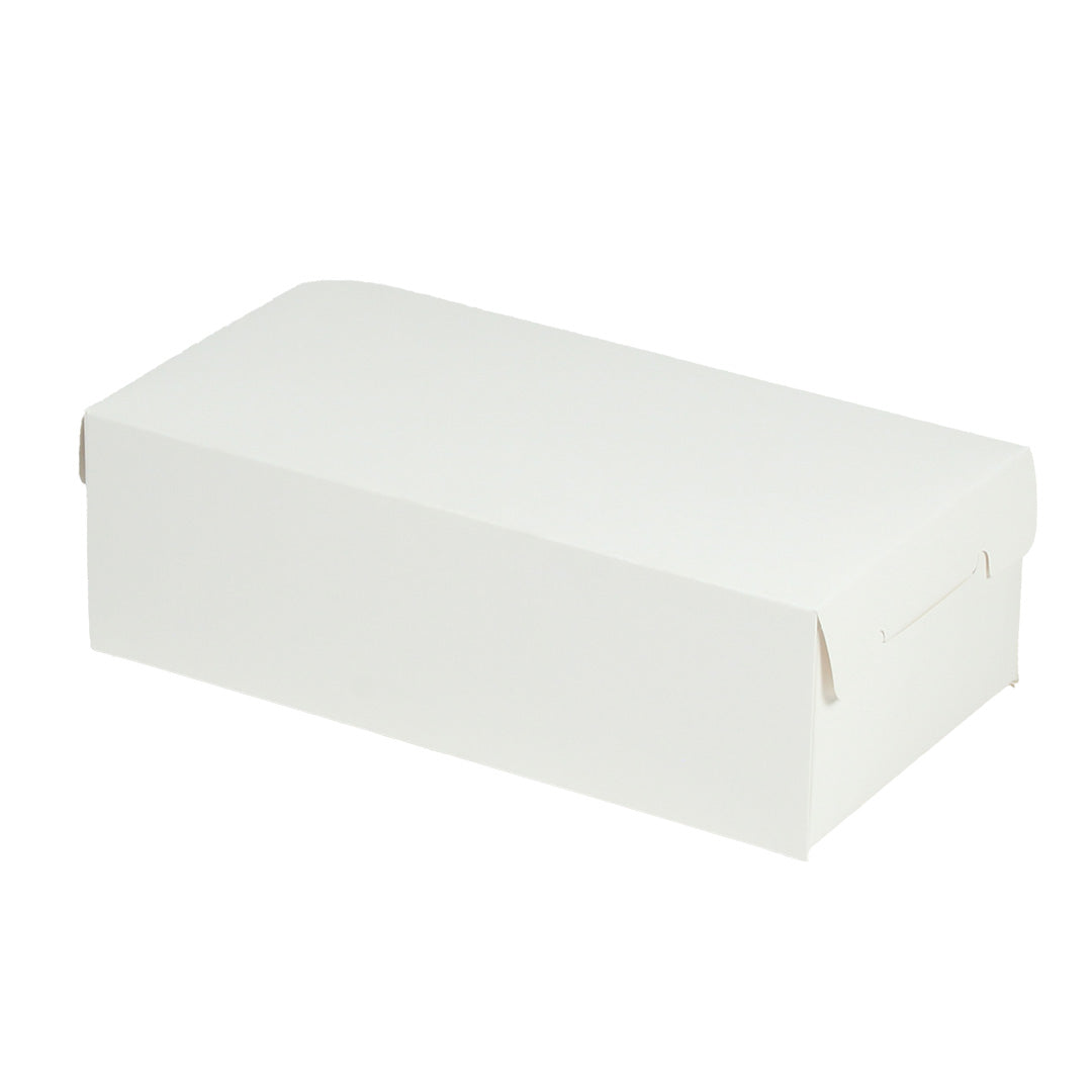 caja rectangular blaca, biodegradable elegante ideal para guardar postres