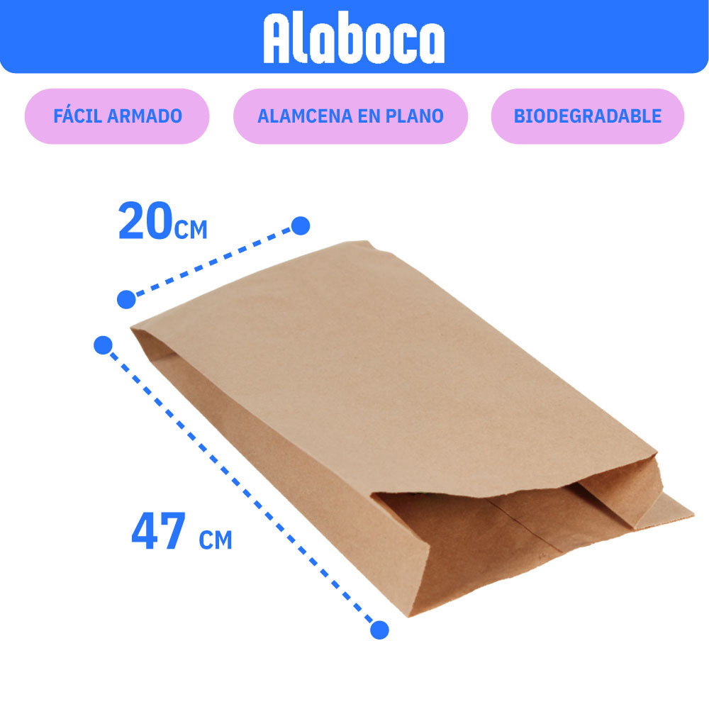Medidas de bolsa de papel kraft