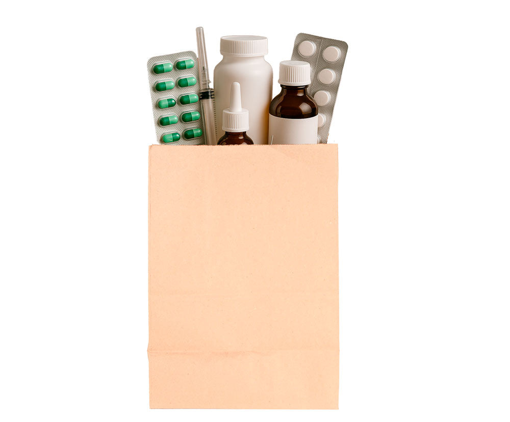 Bolsa kraft con producto para empaque ecológico