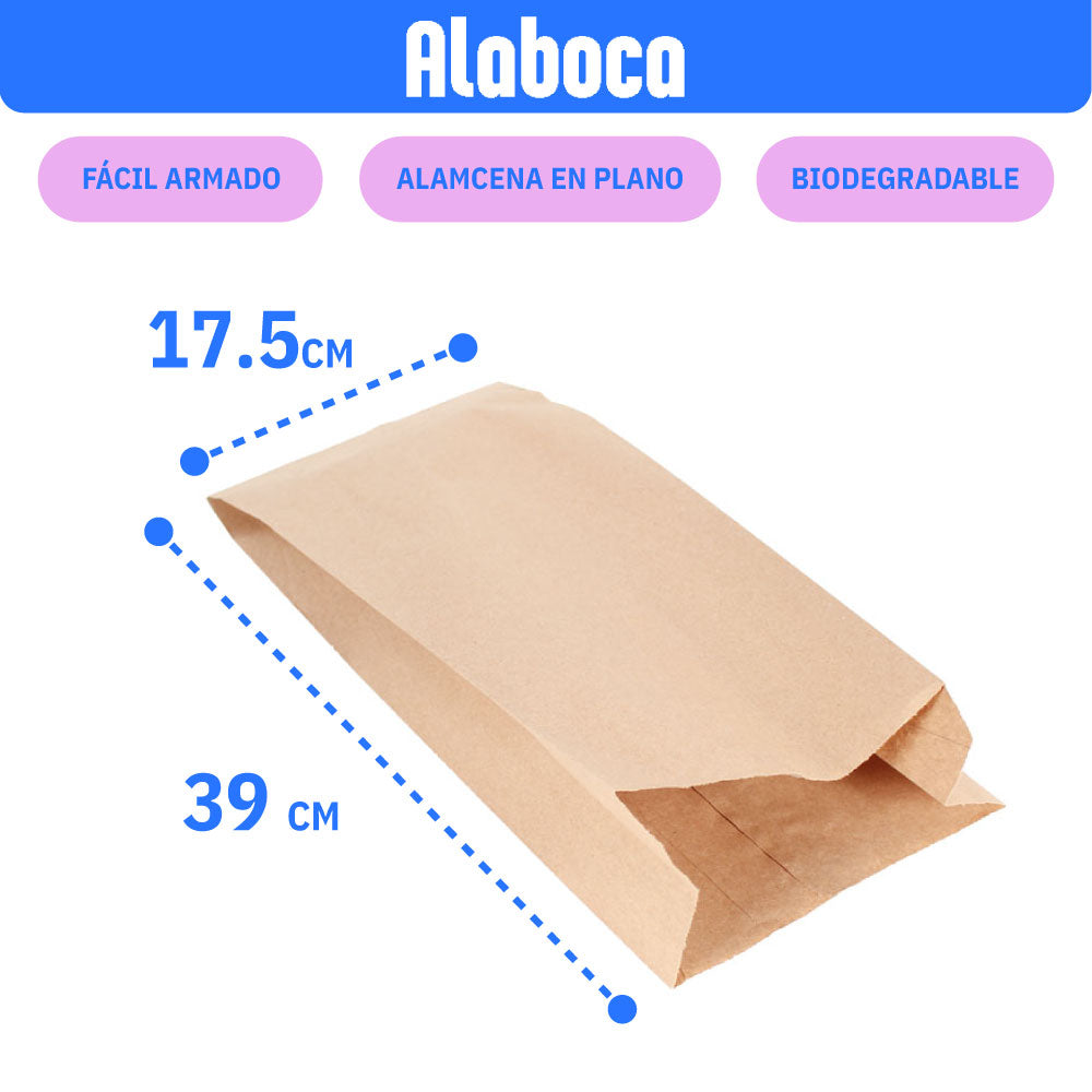 Medidas de bolsa kraft para empaque de alimentos