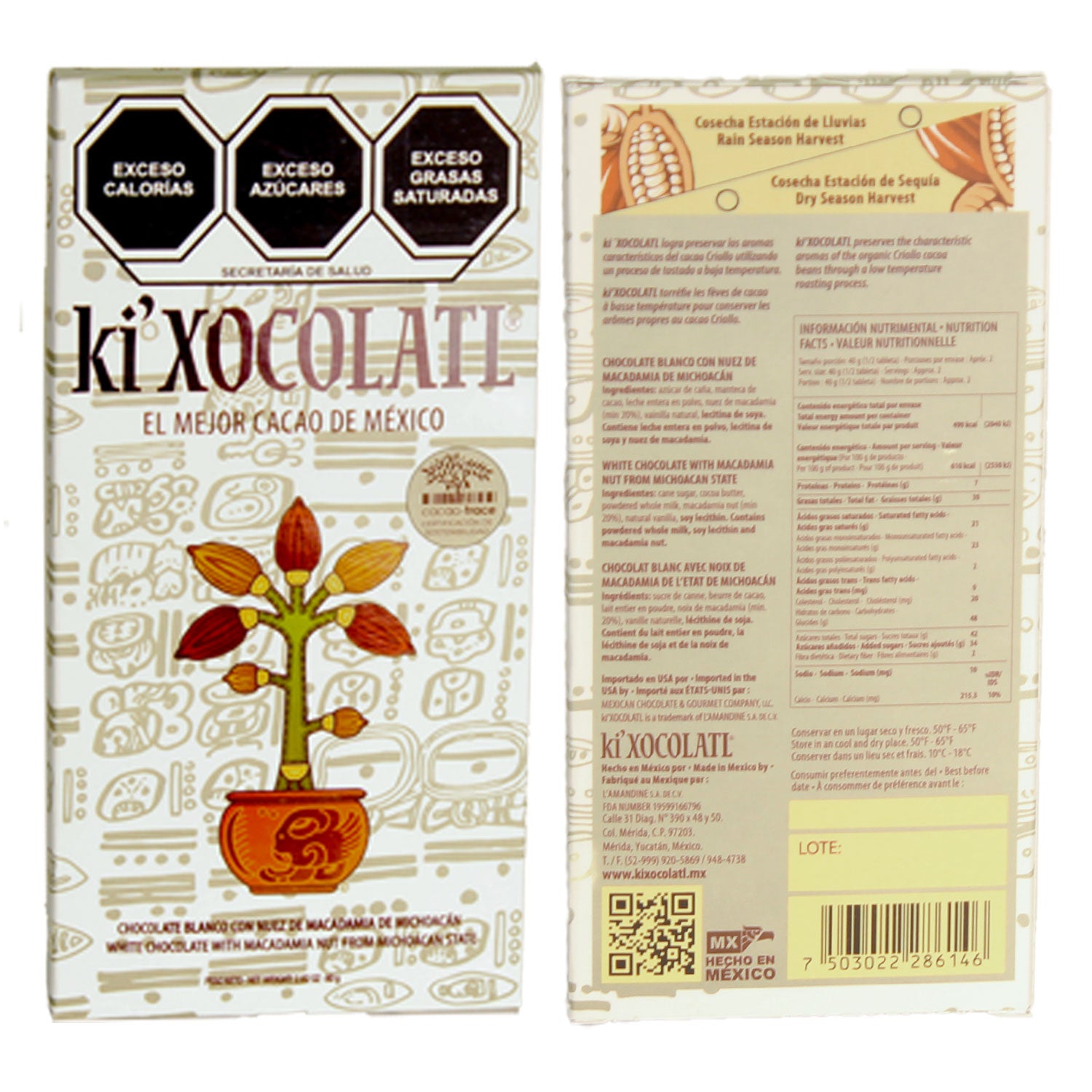 Caja de cartón para chocolate premium con diseño clásico.